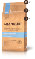 Grandorf White Fish & Rice All Breeds для взрослых собак 25/15 1кг