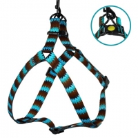 BronzeDog Шлей для собак Urban коричнево-блакитний орнамент ялинка 40-53см/16мм