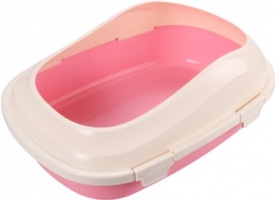Animall туалет для котів під наповнювач з бортиком, 46*33*16см, рожевий