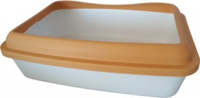 Animall туалет Петдоктор для котів під наповнювач, напівпрозорий з бортиком, 41*31*13см, помаранчеви