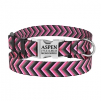 BronzeDog Urban Нашийник для собак капроновий фастекс сталь 1,6/25-33 см рожево-сірий орнамент стріл