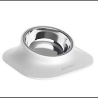 Animall миска металева на підставці, з нахилом, 420мл, біла