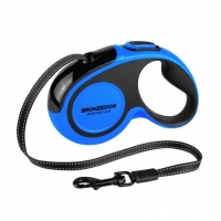 BronzeDog Ni, рулетка для собак, до 30кг, 5м, блакитна