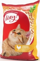  Мяу повнорационный корм для дорослих котів зі смаком курки 11кг