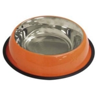 Croci Миска глазур помаранчева на гумці.нерж.,0,47л,20 см