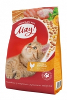 Мяу повнорационный корм для дорослих котів зі смаком курки 300г