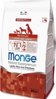 Monge Dog All breeds Puppy&Junior, ягня з рисом 800г
