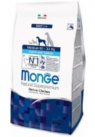 Monge Dog Medum Puppy&Junior, курка з рисом 800г