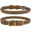 Bronzedog Нашийник Crazy шкіряний круглий шир- 11мм довж.43-53, бежевий